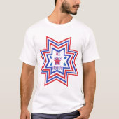 Rode, Blauwe, Witte Ster Amerikaanse Slogan T-shirt (Voorkant)