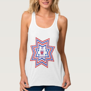 Rode, Blauwe, Witte Ster Amerikaanse Slogan Tanktop