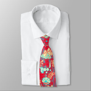 RODE BLAUWE WITTE WILDE BLOEMEN TULPEN,BLADEREN FL STROPDAS