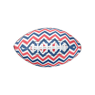 Rode Blauwe Witte Zig Zag Lijnen Geometrische Honk American Football