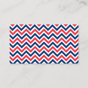 Rode Blauwe Witte Zig Zag Lijnen Geometrische Honk Visitekaartje