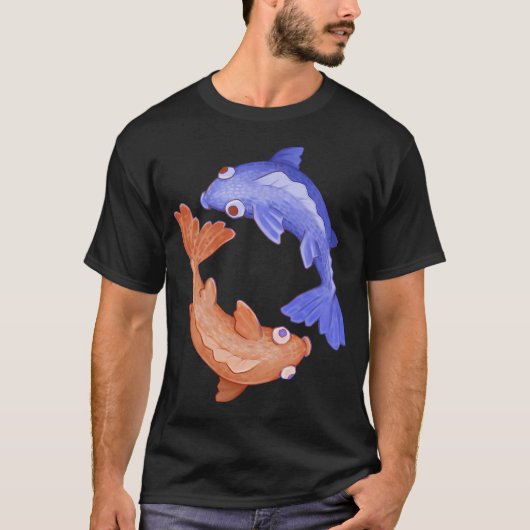 rode & blauwe ying yang vis t-shirt (Voorkant)