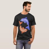 rode & blauwe ying yang vis t-shirt (Voorkant volledig)