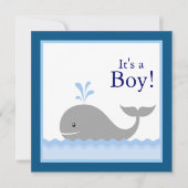 Rode Blauwe Zeilboot Walvis Baby Boy Shower Kaart (Voorkant)
