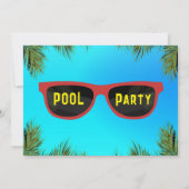 Rode Blauwe Zomer Shades Zonnebril Strand Zwembad  Kaart (Achterkant)