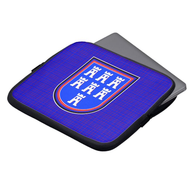 Rode Blauwe Zonneplaat Laptop Sleeve (Voorkant top)