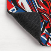 Rode Blauwe Zwarte Abstracte Racing Vlammen Muismat (Hoek)