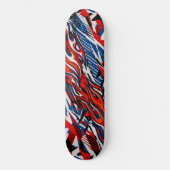 Rode Blauwe Zwarte Abstracte Racing Vlammen Persoonlijk Skateboard (Voorkant)