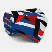 Rode Blauwe Zwarte Abstracte Racing Vlammen Stropdas (Opgerold)