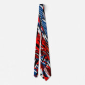 Rode Blauwe Zwarte Abstracte Racing Vlammen Stropdas (Achterkant)