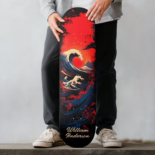 Rode Blauwe Zwarte Zee Golf Persoonlijk Skateboard