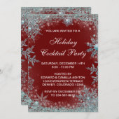 Rode Blauwgroen Blauwe Snowflake kerstfeest Kaart (Voorkant / Achterkant)