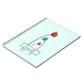rode Blauwgroen bloem Notitieboek (Linkerzijde)