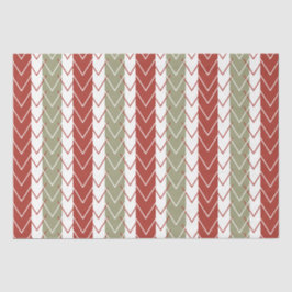 Rode Blauwgroen Chevron Stripe Tissuepapier