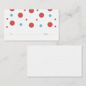 Rode Blauwgroen Confetti bruiloft Plaatskaartje (Voorkant / Achterkant)