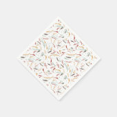 Rode Blauwgroen en bruine bladeren en Berry-feestd Servet (Hoek)