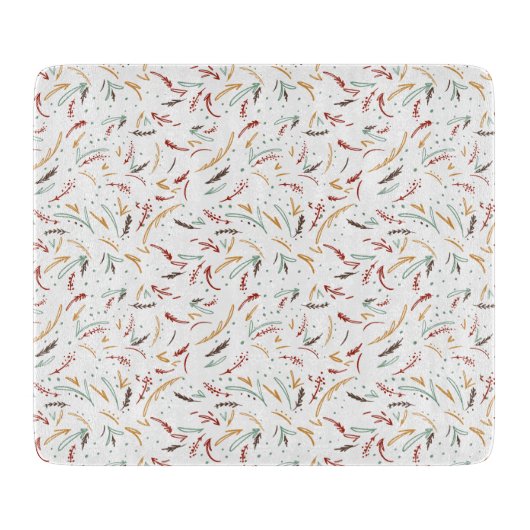 Rode Blauwgroen en bruine bladeren en Berry-feestd Snijplank (Voorkant)