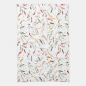 Rode Blauwgroen en bruine bladeren en Berry-feestd Theedoek (Verticaal)