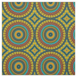 Rode Blauwgroen Gele Moderne Etnische Tribale Druk Stof