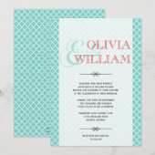 Rode blauwgroen Marokkaanse tegel en moderne bruil Kaart (Voorkant / Achterkant)