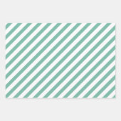 Rode Blauwgroen Waterverf Floral Greenery Stripe Inpakpapier Vel (Voorkant 3)