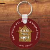 Rode BLEEK UW THUIS Real Estate Realtor Sleutelhan Sleutelhanger (Voorkant)