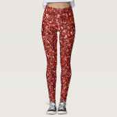 Rode bling, glans-uitstraling, leggings (Voorkant)