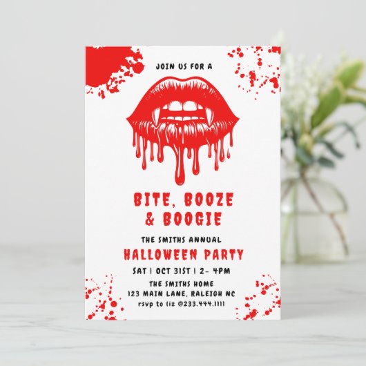 Rode Bloed Druppelende Vleermuizen Vampier Hallowe Kaart (Staand voorkant)