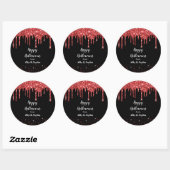Rode Bloed Glitter Druppelende Vampier Halloween Z Ronde Sticker (Vel)