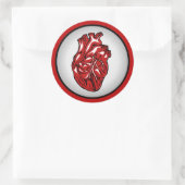 Rode Bloed Menselijk Hart Anatomie Illustratie Sti Ronde Sticker (Tas)