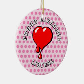  rode bloedbloeding Harde Pop Keramisch Ornament (Rechts)