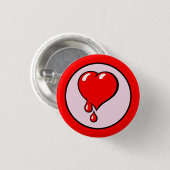  rode bloedbloeding Harde Pop Ronde Button 3,2 Cm (Voorkant /achterkant)