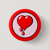  rode bloedbloeding Harde Pop Ronde Button 3,2 Cm (Voorkant)