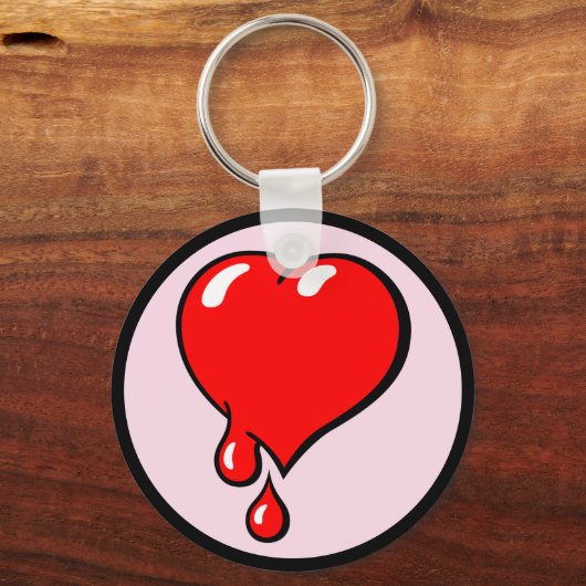 rode bloedbloeding Harde Pop Sleutelhanger (Voorkant)