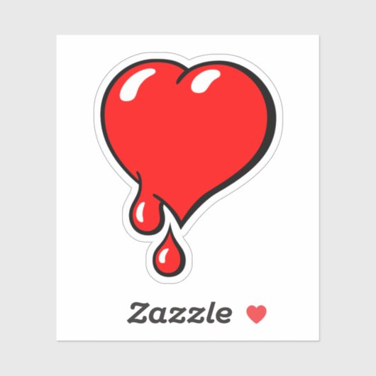  rode bloedbloeding Harde Pop Sticker (Vel)