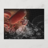 Rode bloedcellen in wireframe briefkaart (Voorkant)