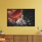 Rode bloedcellen in wireframe canvas afdruk (Insitu (Woonkamer))