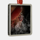Rode bloedcellen in wireframe metalen ornament (Rechts)