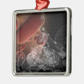 Rode bloedcellen in wireframe metalen ornament (Links)