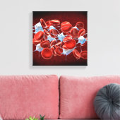 rode bloedcellen met leukocyten canvas afdruk (Insitu (Woonkamer))