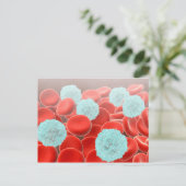 rode bloedcellen met witte bloedcellen briefkaart (Staand voorkant)