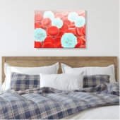 rode bloedcellen met witte bloedcellen canvas afdruk (Insitu (Slaapkamer))