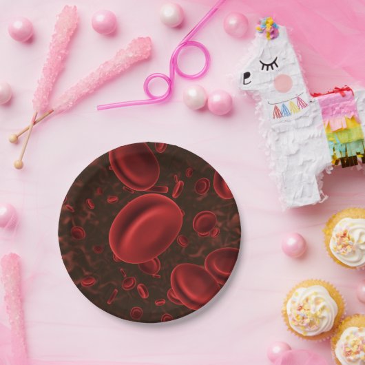 Rode bloedcellen papieren bordje (Feest)
