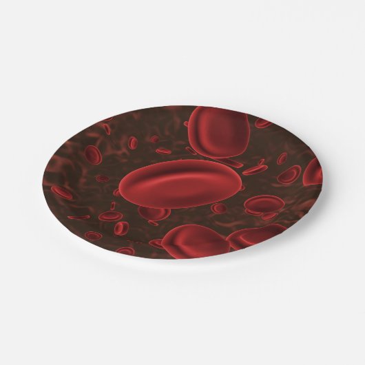Rode bloedcellen papieren bordje (Gekanteld)