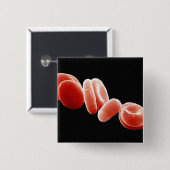 Rode bloedcellen vierkante button 5,1 cm (Voorkant /achterkant)