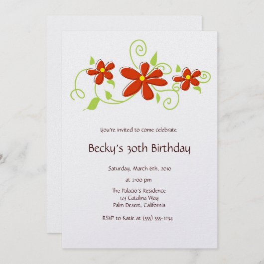 Rode Bloeddag uitnodiging (Voorkant / Achterkant)