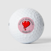 Rode bloedend hart liberaal golfballen (Voorkant)