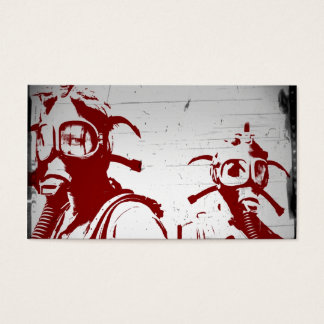 Rode bloedgasmaskers visitekaartjes