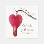 Rode bloeding Harten Floral bruiloft Servet (Voorkant)