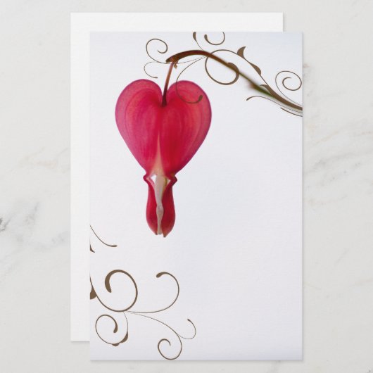 Rode bloeding Hearts Weddenschap Briefpapier (Voorkant / Achterkant)